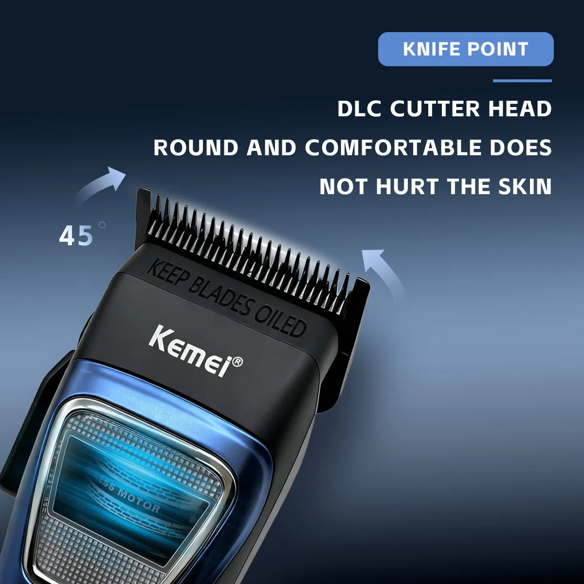 Kemei Clippers Professional Hair Clippers Adjustable Haircut Machine External Rotor Brushless Motor Hair Clippers Men KM-1911
