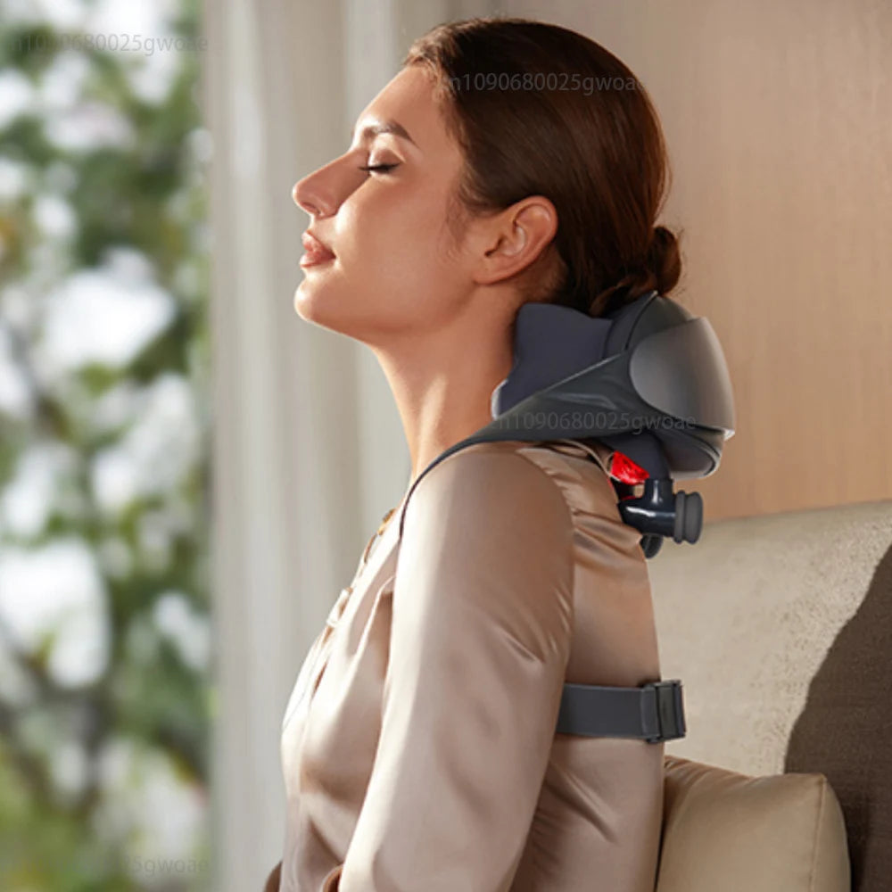 New Neck Shoulder Massager Deep Tissue Shiatsu Back Massagers with Heat for Pain Relief Kneading Beating Muscles Massage