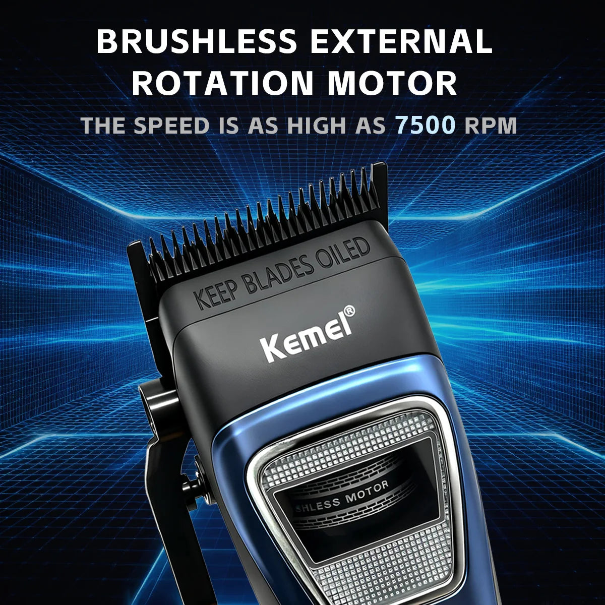 Kemei Clippers Professional Hair Clippers Adjustable Haircut Machine External Rotor Brushless Motor Hair Clippers Men KM-1911