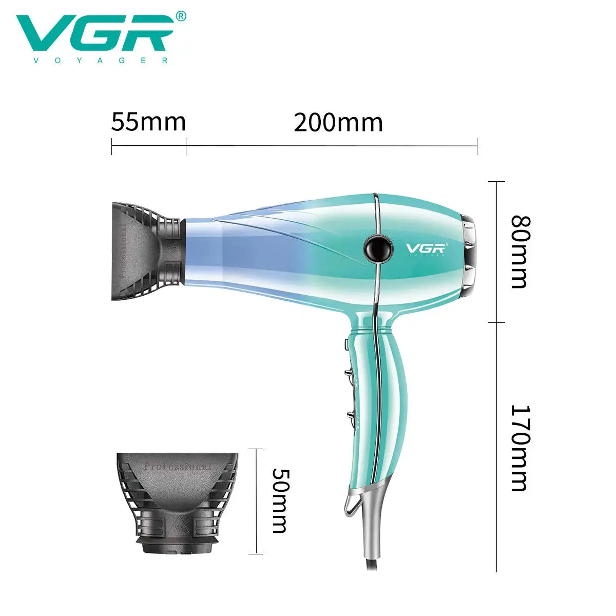 VGRV-452 professional hair care hair dryer 2000-2400W super strong wind power dormitory home negative ion hair care styling wind